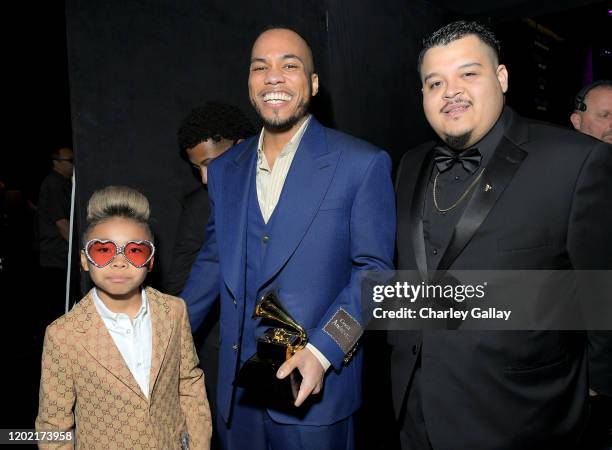 Soul Rasheed and Anderson .Paak, winner of Best R&B Performance for "Coming Home", pose backstage during the 62nd Annual GRAMMY Awards Premiere...