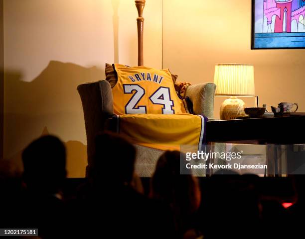 Kobe Bryant jersey onstage during the 62nd Annual GRAMMY Awards at Staples Center on January 26, 2020 in Los Angeles, California.