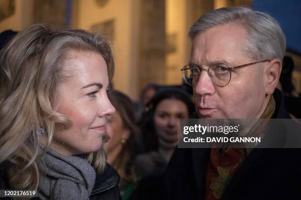 German politician of the Christian Democratic Union Norbert Roettgen and General Secretary of the Free Democratic Party Linda Teuteberg attend a...