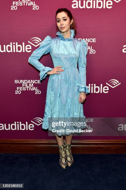 Actor Cristin Milioti attends the "Palm Springs" premiere party at Audible Speakeasy during the 2020 Sundance Film Festival on January 26, 2020 in...
