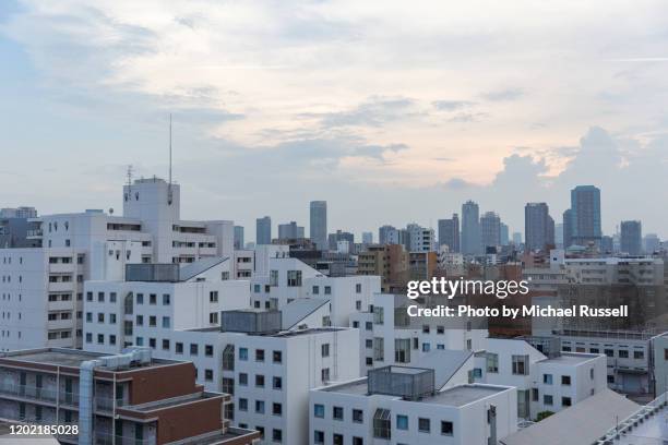 tokyo japan apartments skyline - japan cityscape stock pictures, royalty-free photos & images