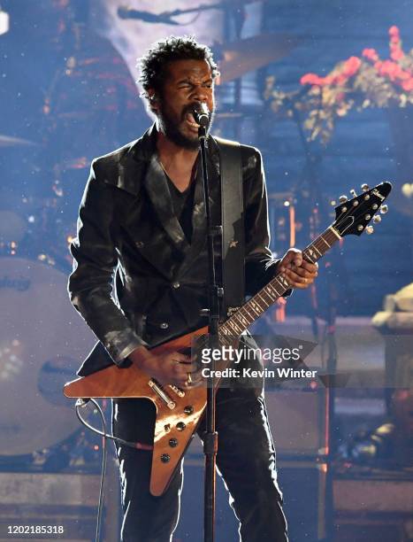 Gary Clark Jr. Performs onstage during the 62nd Annual GRAMMY Awards at STAPLES Center on January 26, 2020 in Los Angeles, California.