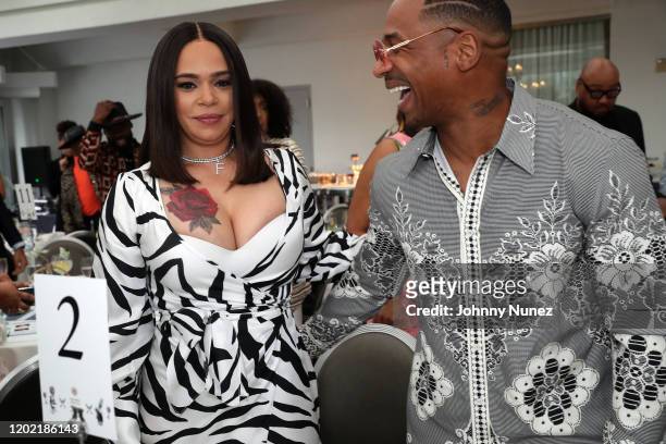 Faith Evans and Stevie J attend the Bryan Michael Cox 16th Annual Music And Memory Pre-Grammy Brunch 2020 at SLS Hotel on January 26, 2020 in Beverly...