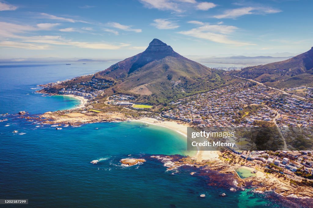 Cape Town Camps Bay Clifton Scenic Aerial View South Africa