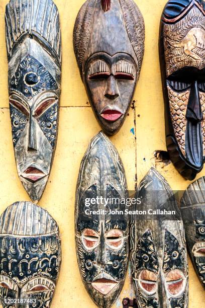 ghana, african masks - african mask stock-fotos und bilder