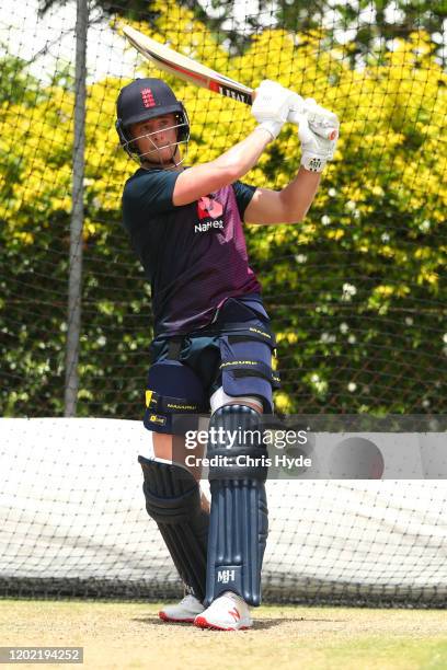 Tom Abell bats during an England Lions training session at Allan Border Field on January 27, 2020 in Brisbane, Australia.