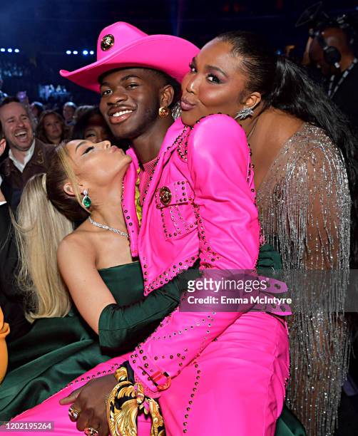 Ariana Grande, Lil Nas X, and Lizzo attend the 62nd Annual GRAMMY Awards at STAPLES Center on January 26, 2020 in Los Angeles, California.