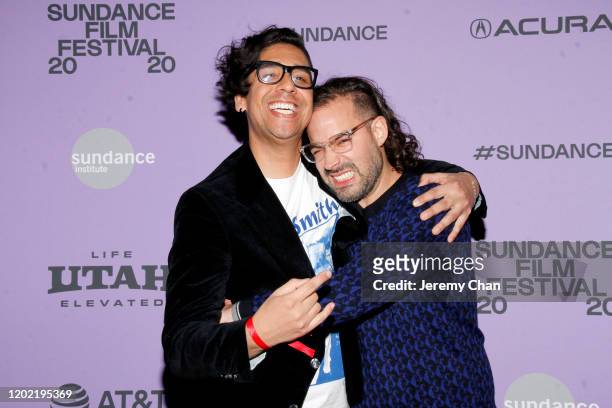 Erick Castrillon and Esteban Arango attend the 2020 Sundance Film Festival - "Blast Beat" Premiere at The Ray on January 26, 2020 in Park City, Utah.