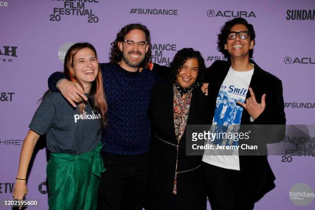 Ana Souza, Esteban Arango, Shari Frilot, and Erick Castrillon attend the 2020 Sundance Film Festival - "Blast Beat" Premiere at The Ray on January...