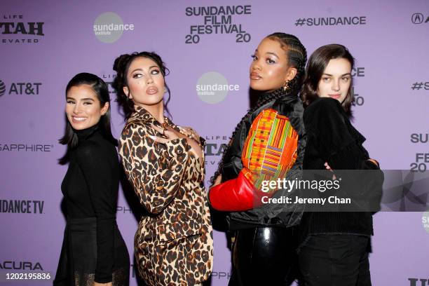 Diane Guerrero, Kali Uchis, Ashley Jackson, and Ava Capri attend the 2020 Sundance Film Festival - "Blast Beat" Premiere at The Ray on January 26,...