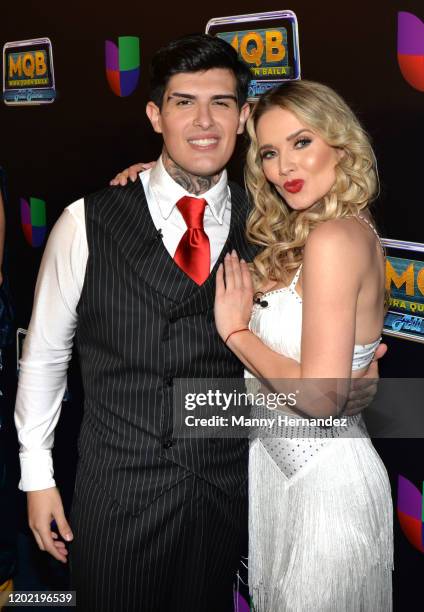 Adriel Favela and Kimberly Dos Ramos at Mira Quien Baila All Stars Week 3 at Univision Studios in Miami, FL on January 26, 2020.