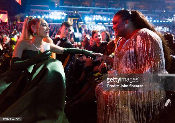 Ariana Grande and Lizzo attend the 62nd Annual GRAMMY Awards on January 26, 2020 in Los Angeles, California.