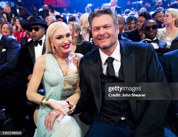 Gwen Stefani and Blake Shelton attend the 62nd Annual GRAMMY Awards on January 26, 2020 in Los Angeles, California.