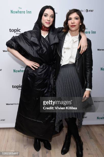 St. Vincent and Carrie Brownstein stop by "The Nowhere Inn" Premiere Party at WarnerMedia Lodge: Elevating Storytelling with AT&T presented by Topic...