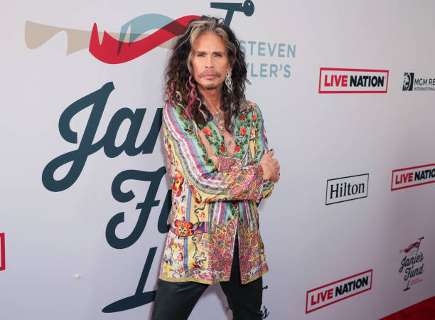 Steven Tyler arrives at Steven Tyler's Third Annual Grammy Awards Viewing Party to benefit Janie’s Fund presented by Live Nation at Raleigh Studios...
