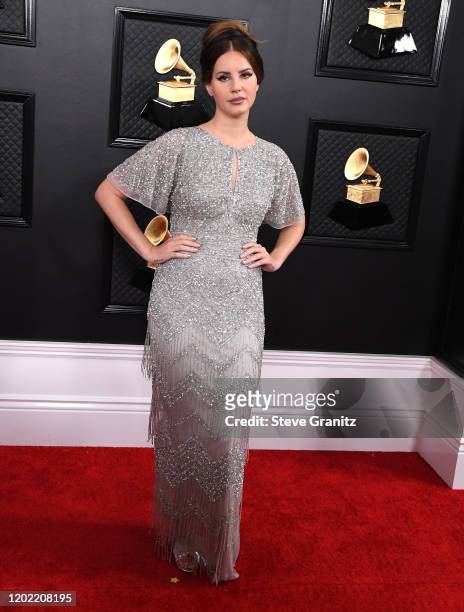Lana Del Rey arrives at the 62nd Annual GRAMMY Awards at Staples Center on January 26, 2020 in Los Angeles, California.