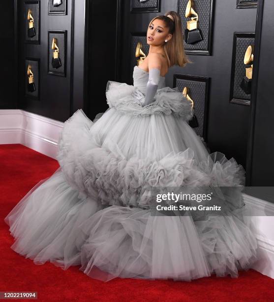 Ariana Grande arrives at the 62nd Annual GRAMMY Awards at Staples Center on January 26, 2020 in Los Angeles, California.