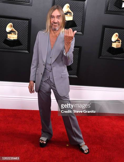Iggy Pop arrives at the 62nd Annual GRAMMY Awards at Staples Center on January 26, 2020 in Los Angeles, California.