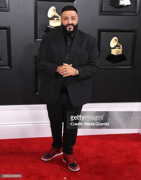 Khaled arrives at the 62nd Annual GRAMMY Awards at Staples Center on January 26, 2020 in Los Angeles, California.