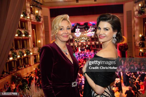 Nadja Swarovski and Leona Koenig during the Opera Ball Vienna at Vienna State Opera on February 20, 2020 in Vienna, Austria.