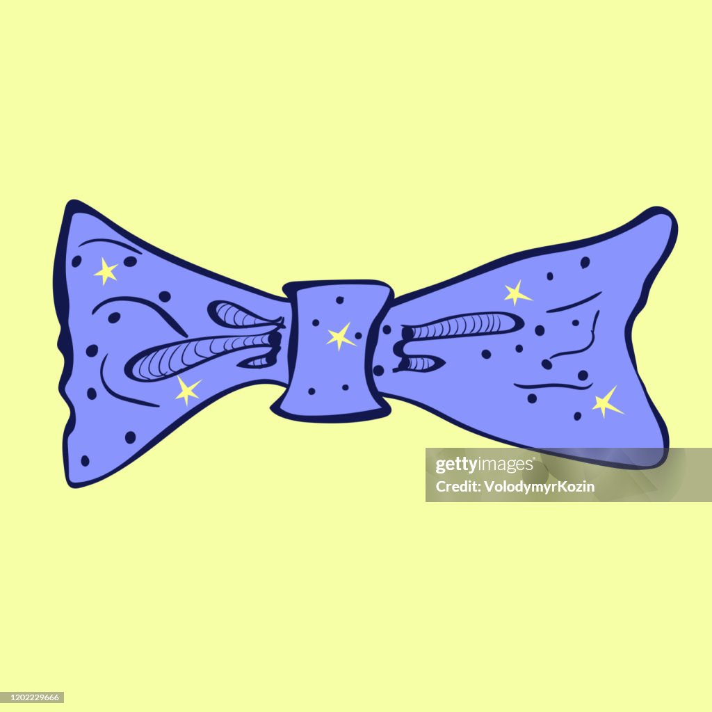 Vector illustration of a traditional classic bow tie in a stylized form
