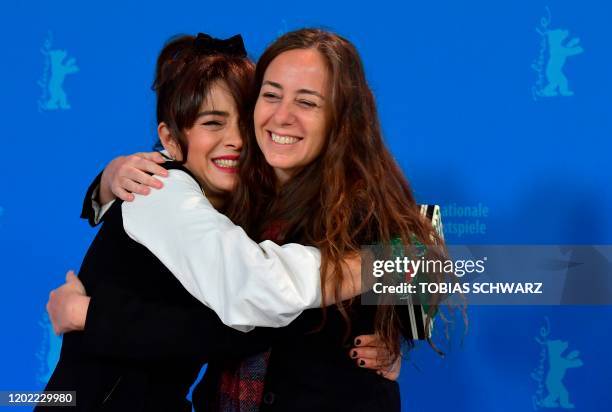 Argentine actress Erica Rivas and Argentine director Natalia Meta pose during a photocall for the film "El Profugo" screened in competition at the...