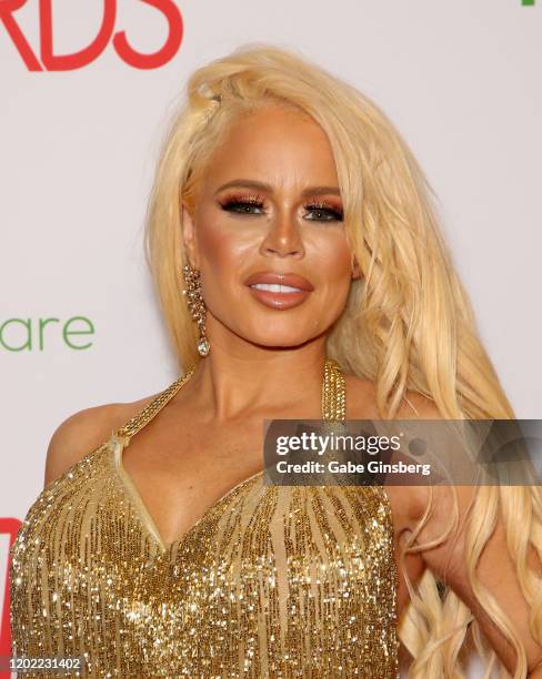 Adult film actress Nikki Delano attends the 2020 Adult Video News Awards at The Joint inside the Hard Rock Hotel & Casino on January 25, 2020 in Las...