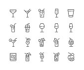 Line Cocktail Icons