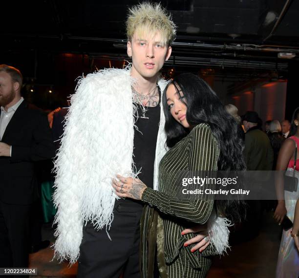 Machine Gun Kelly and Noah Cyrus attend the Sony Music Entertainment 2020 Post-Grammy Reception at NeueHouse Hollywood on January 26, 2020 in Los...