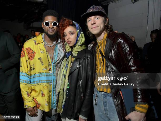 Usher, FKA twigs and Matt Shultz of Cage The Elephant attend the Sony Music Entertainment 2020 Post-Grammy Reception at NeueHouse Hollywood on...