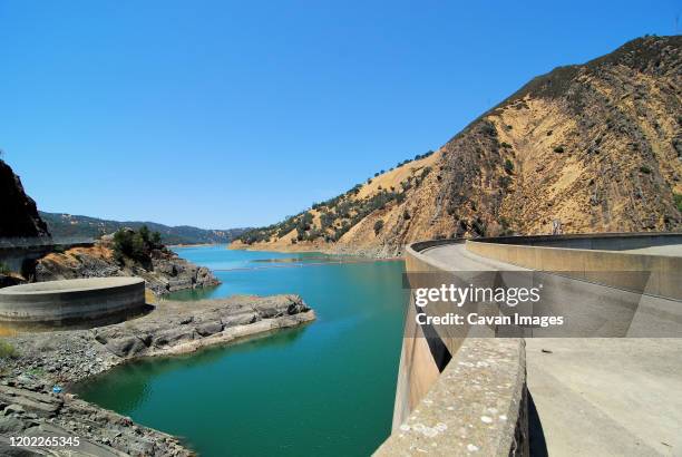 lake berryessa spillway and dam in california - full circle tour stock pictures, royalty-free photos & images