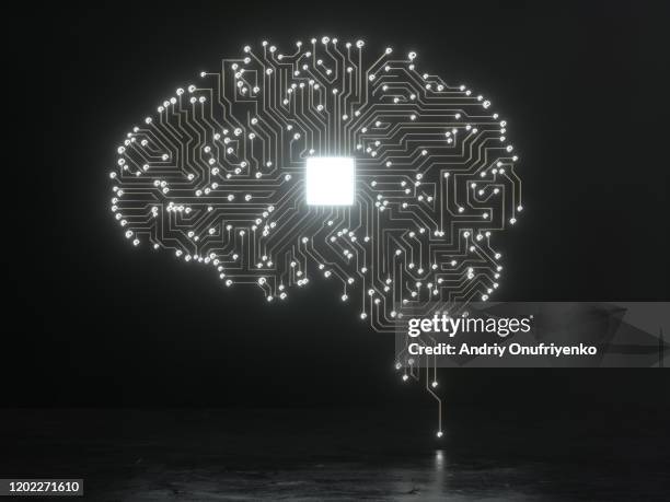 artificial intelligence brain - fake fotografías e imágenes de stock