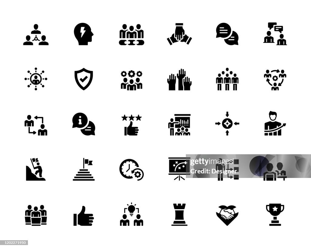 Einfache Satz von Teamwork verwandte Vektor-Icons. Symbol-Sammlung