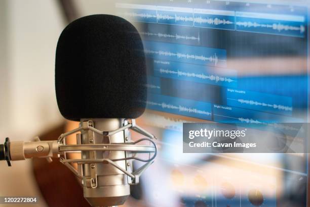 recording room, singing ideas, singing songs, composing songs - broadcast control room stock pictures, royalty-free photos & images