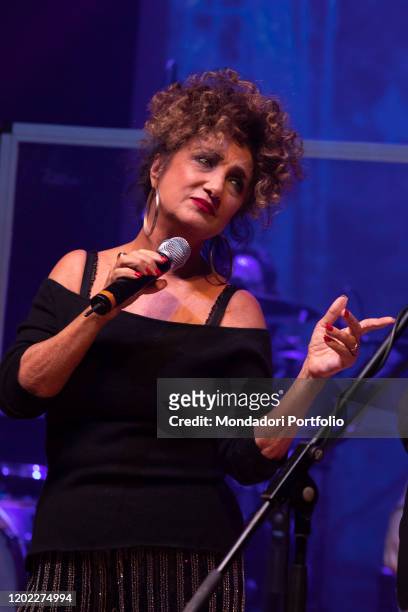 Italian singer Marcella Bella during the concert at Dal Verme Theater on the occasion of the tour E la vita bussò. Milan , January 20th, 2020