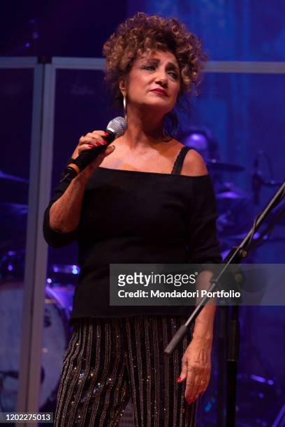 Italian singer Marcella Bella during the concert at Dal Verme Theater on the occasion of the tour E la vita bussò. Milan , January 20th, 2020