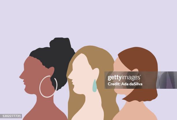 ilustrações de stock, clip art, desenhos animados e ícones de images of diversity - three womans friends