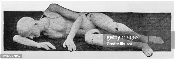 antique photo: wooden mannequin - mannequin stock illustrations