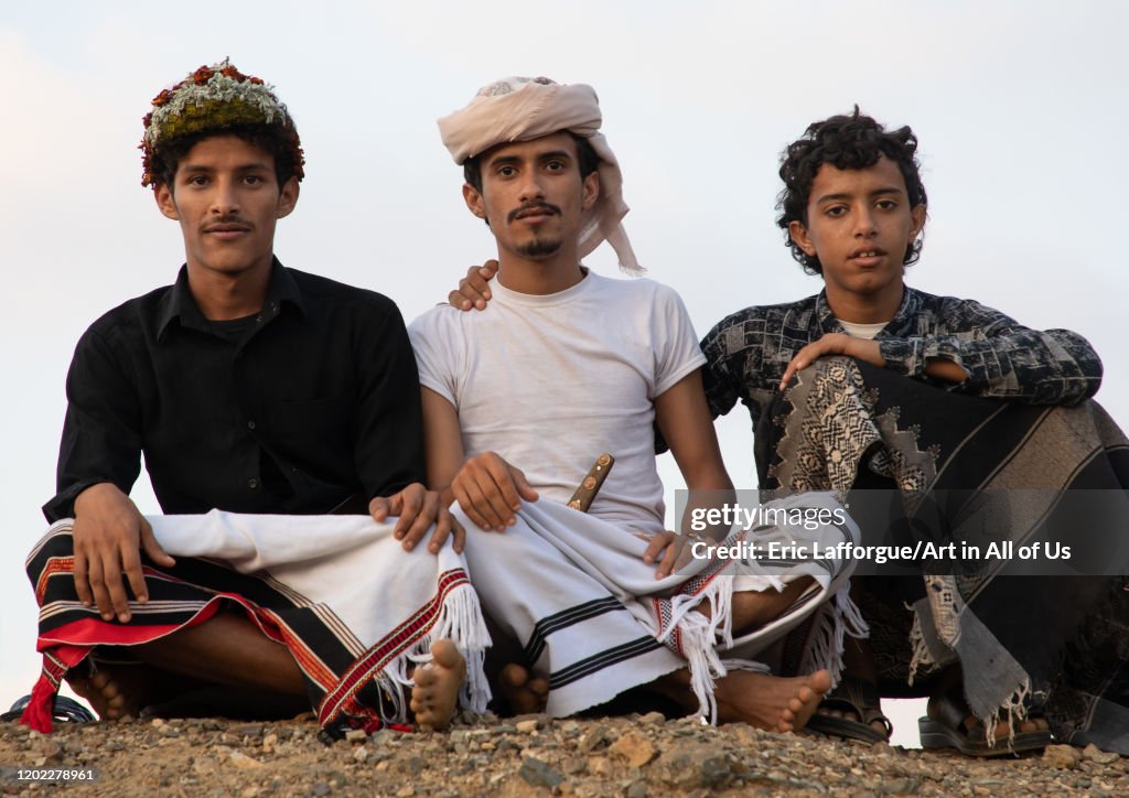 Portrait of a saudi flower men, Jizan province, Alaydabi, Saudi Arabia...