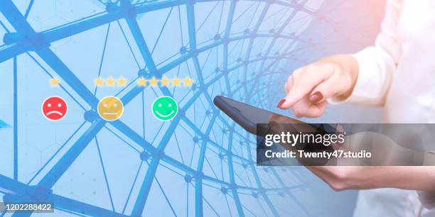 review, rating, satisfaction concept - great customer service stock pictures, royalty-free photos & images