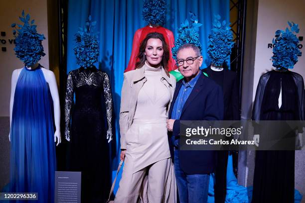 Spanish model Mar Flores and Spanish designer Roberto Verino attend the Roberto Verino fashion presentation during Mercedes Benz Fashion Week Madrid...
