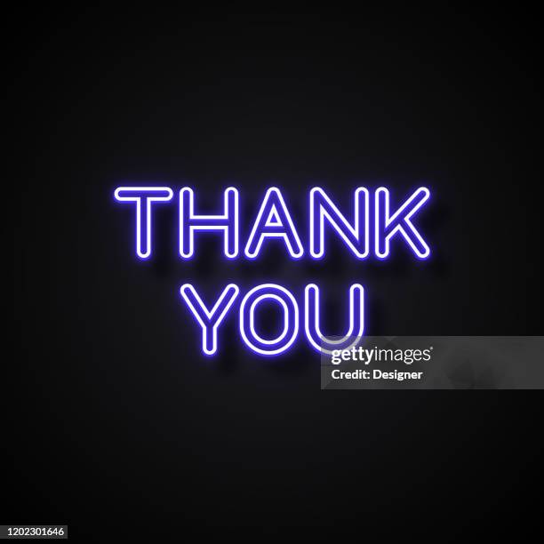 danke text neon style, design-elemente - gratitude stock-grafiken, -clipart, -cartoons und -symbole