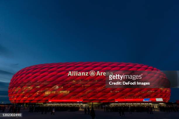 General view outside the stadium during the Bundesliga match between FC Bayern Muenchen and SC Paderborn 07 at Allianz Arena on February 22, 2020 in...
