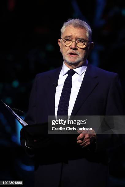 Actor Martin Shaw reads during the UK Holocaust Memorial Day Commemorative Ceremony in Westminster on January 27, 2020 in London, England. 2020 marks...