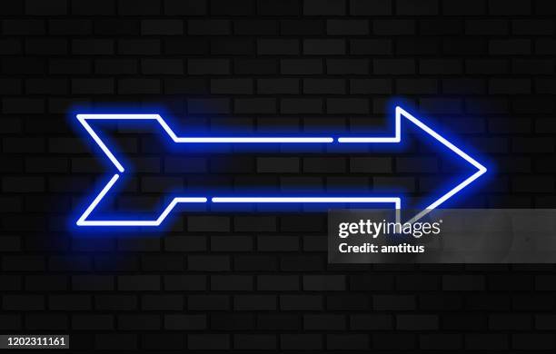 neon directional arrow - guidance stock illustrations