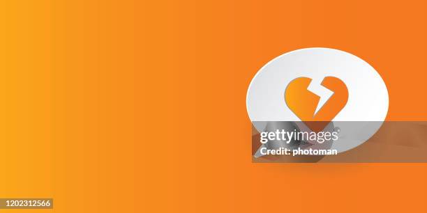 chat bubble with broken heart icon. - breaking up stock illustrations