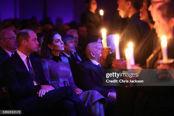 Prince William, Duke of Cambridge and Catherine, Duchess of Cambridge attend the UK Holocaust Memorial Day Commemorative Ceremony in Westminster on...