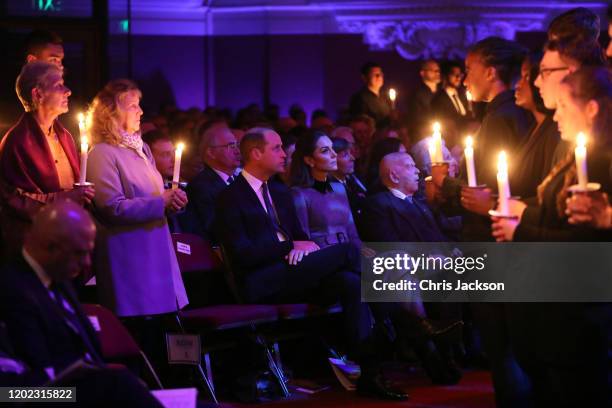Prince William, Duke of Cambridge and Catherine, Duchess of Cambridge attend the UK Holocaust Memorial Day Commemorative Ceremony in Westminster on...