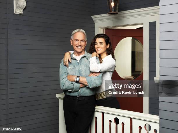 Actors Mark Harmon and Cote de Pablo are photographed for TV Guide Magazine on July 31, 2019 in Los Angeles, California. PUBLISHED IMAGE.