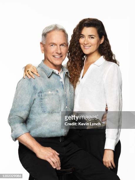 Actors Mark Harmon and Cote de Pablo are photographed for TV Guide Magazine on July 31, 2019 in Los Angeles, California.